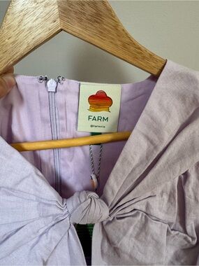 FARM Rio Lilac Knot-Front Mini Dress